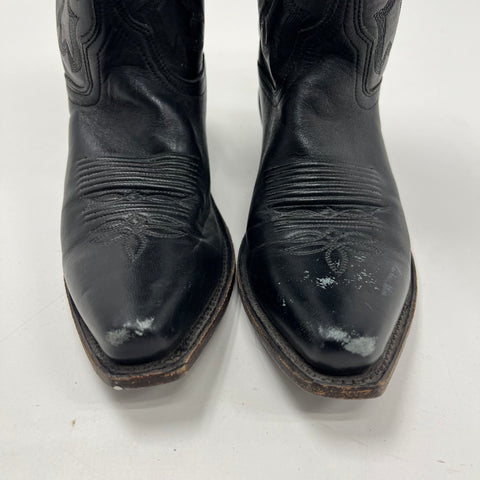 Old West LF1510 Women's Black Leather Snip Toe Western Cowboy Boots
