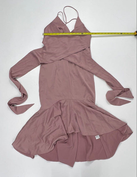 Gianni Bini Women's Melinda Dress Dusty Rose Halter Ruffle High Low NWT Sz M