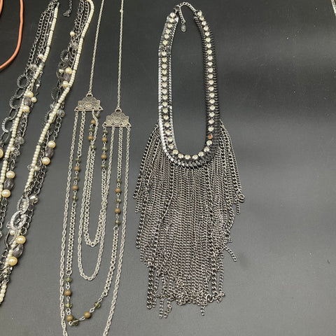 Brighton Statement Necklace Lot of 6 Cross Fringe Faux Pearl Layered Styles