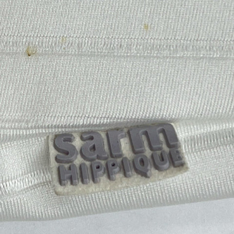 Sarm Hippique Aleria Women's White Ribbed Equestrian Show Shirt Italy Sz L NWT