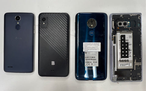 Smartphone Lot 12 Pieces Samsung LG Motorola Pixel BLU For Parts Only As-Is