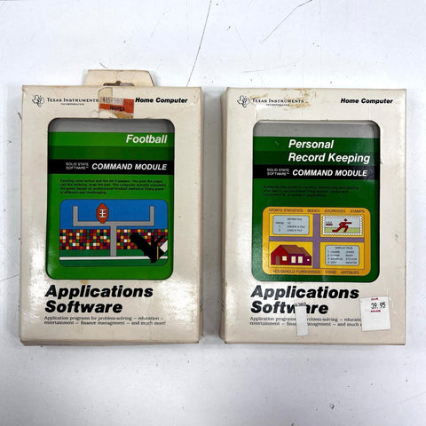 Vintage Texas Instruments TI-99/4A Football Personal Record Keeping Software Lot