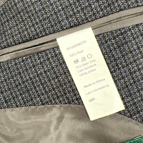 Lauren Ralph Lauren Gray Blue Houndstooth Wool Sport Coat Blazer Men's 48R