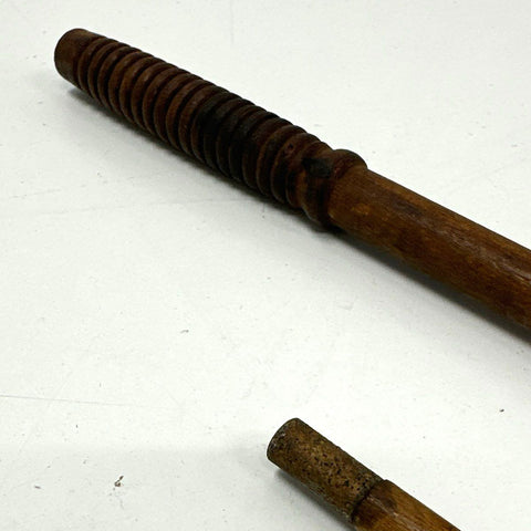 Antique 2-Piece Wood Gun Cleaning Rod Set Shotgun Rifle 39" Mop Swab Eyelet