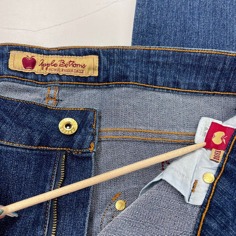 Apple Bottoms Women's Blue Embroidered Bootcut Jeans Size 13/14 NWT