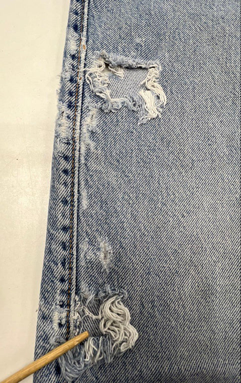 Vintage 90s Levi's 545 Loose Fit Light Wash Jeans Distressed Thrashed Sz 36x34