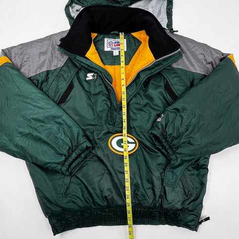Vintage 90s Starter NFL Pro Line Green Bay Packers Pullover Jacket Sz L