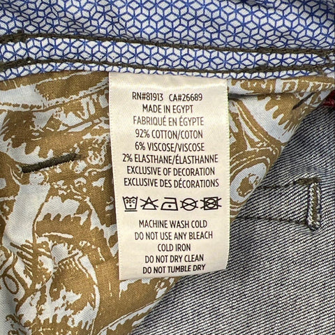 Robert Graham Men's Brown Velvet Corduroy Straight Leg Jeans Pants Size 35x30