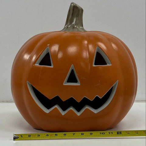 Vintage Plastic Light Up Jack O Lantern Pumpkin Large Halloween Porch Decor