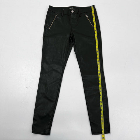 White House Black Market Women's Coated Moto Skinny Pants Black Sz 6R NWT