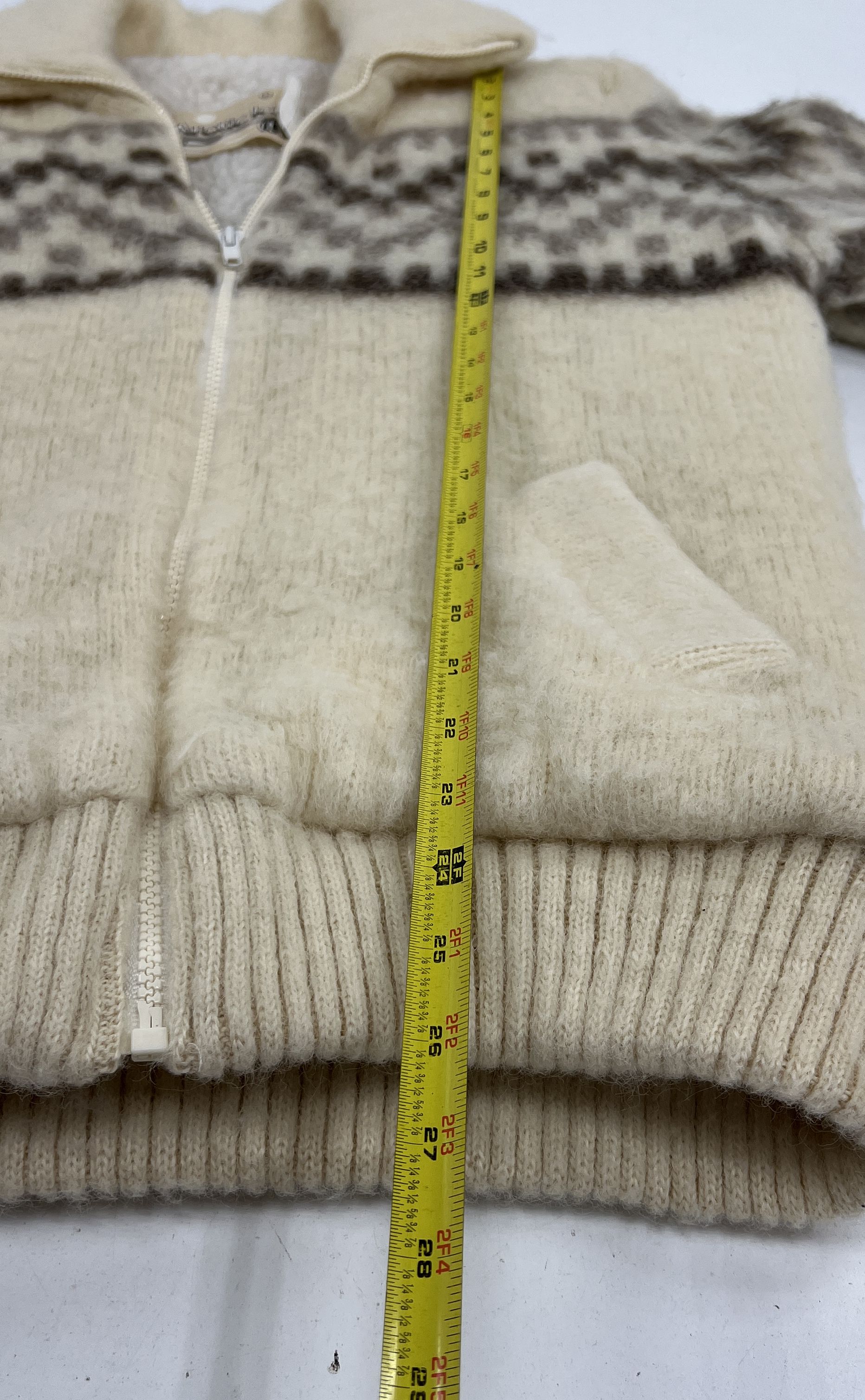 Vintage 80s Arctic Ice Icelandic Wool Sherpa Lined Full Zip Jacket Sz L