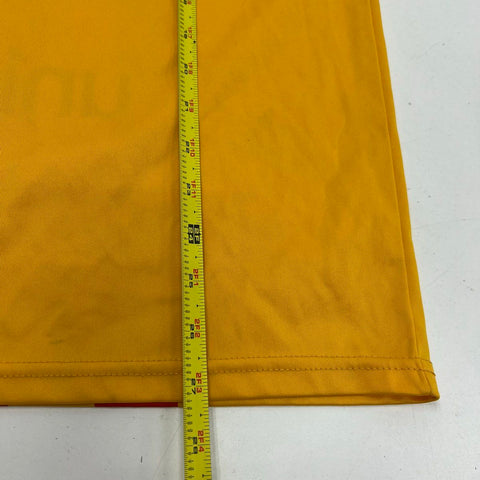 FC Barcelona Men's Yellow Qatar Airways Beko V-Neck Soccer Jersey Shirt Size L