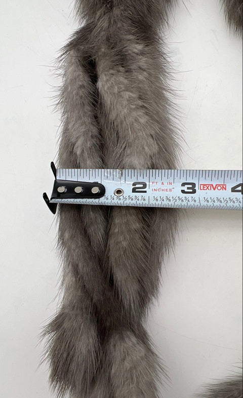 Unbranded Women's Real Mink Fur Scarf Gray Taupe Braided Multi-Strand Vintage