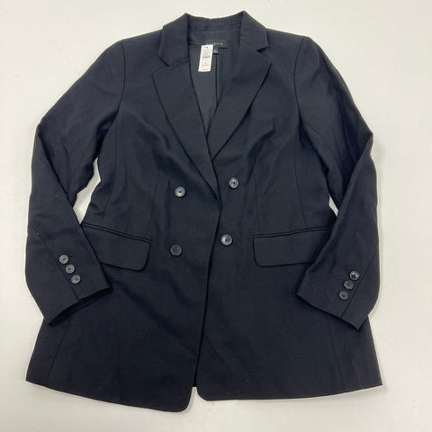 Talbots NWT Black Double Breasted Tencel Linen Blend Blazer Women's Size 6