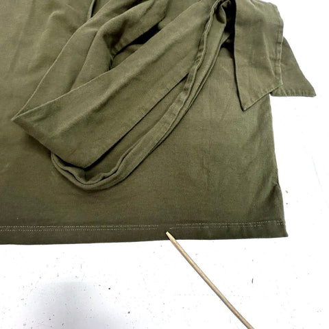 Modern Citizen Women's Midi Dress Olive Organic Cotton Sleeveless Tie Front M