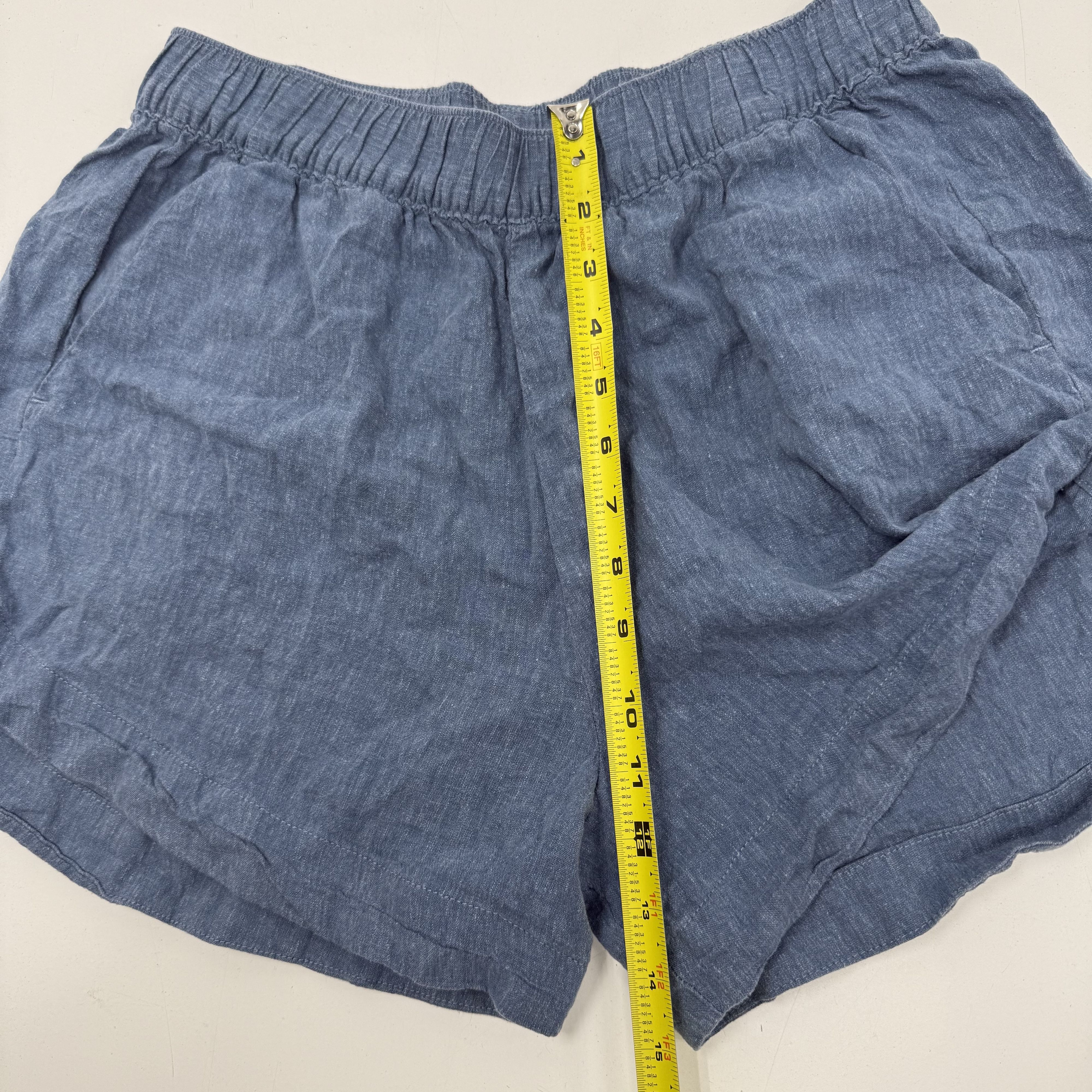 Patagonia Blue Chambray Hazy Dazy Hemp Blend Pull On Shorts Women's M