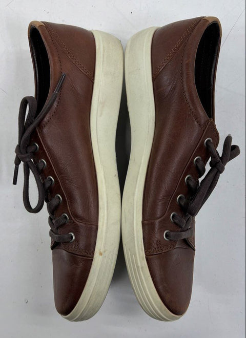Ecco Soft Classic Brown Leather Low Top Casual Sneakers Men's Size EU 44