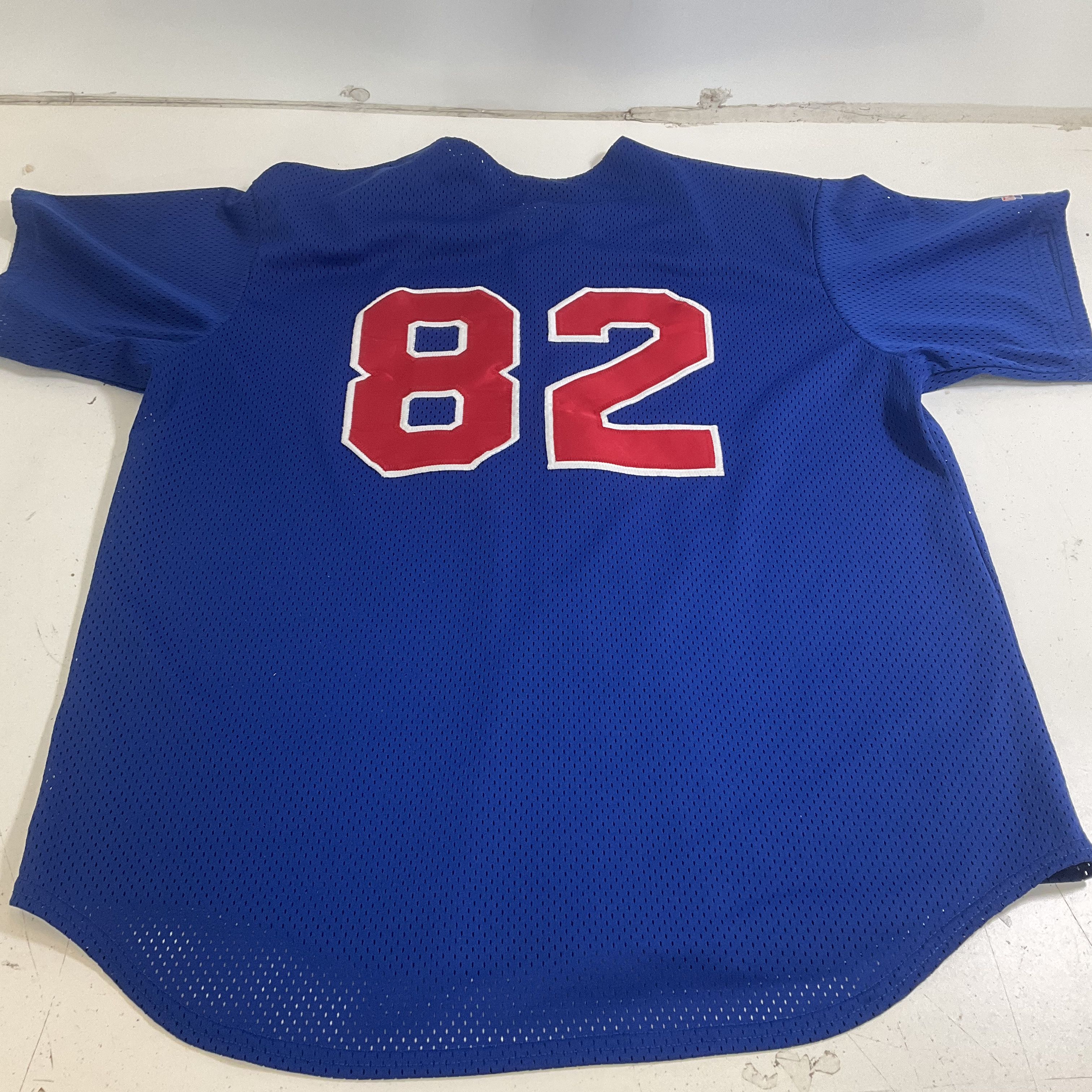 Majestic Men's Blue Hillside Baseball Shirt Button Up Mesh Jersey XL Vintage