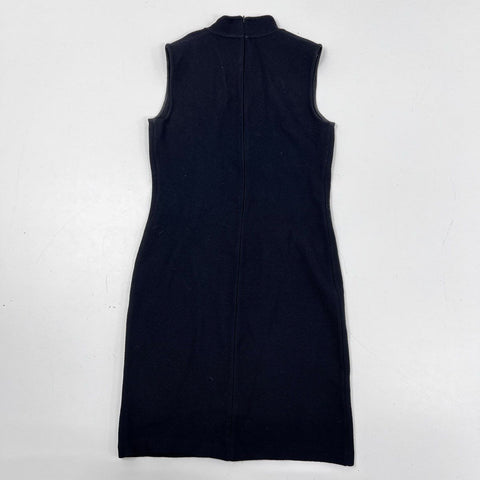 Vintage Y2K St. John Collection Women's Black Santana Knit Sleeveless Dress Sz 4