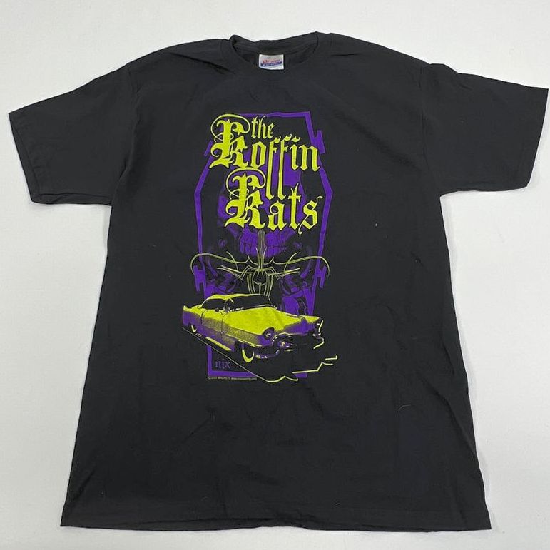 Men's Gildan The Koffin Kats Band T-shirt Rockabilly 2000s c2007 - Size Medium