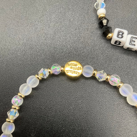 Little Words Project x Sephora Beautiful Beaded Bracelet Lot of 3 & Holo Pouch
