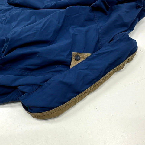 Vintage 90s REI Mountain Parka Hooded Jacket Blue Khaki Trim Sz XL