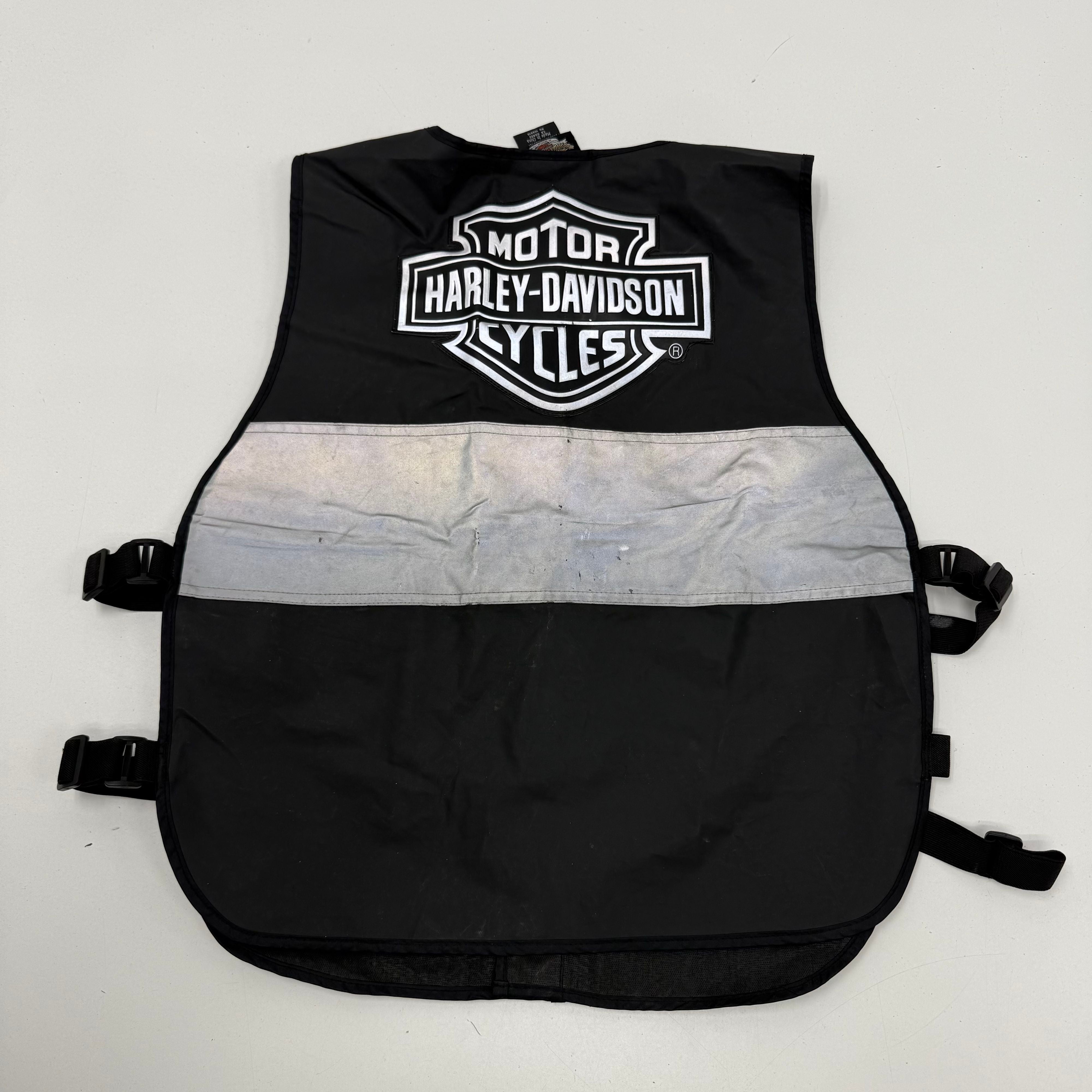 Harley-Davidson Y2K Black High-Visibility Reflective Vest Men's Universal