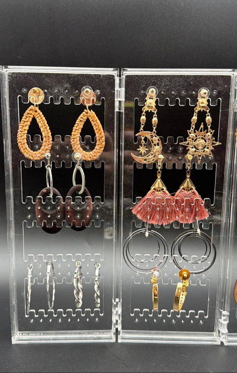 Mixed Costume Jewelry Lot 30+ Pairs Earrings Hoops Dangles Boho Retro Styles