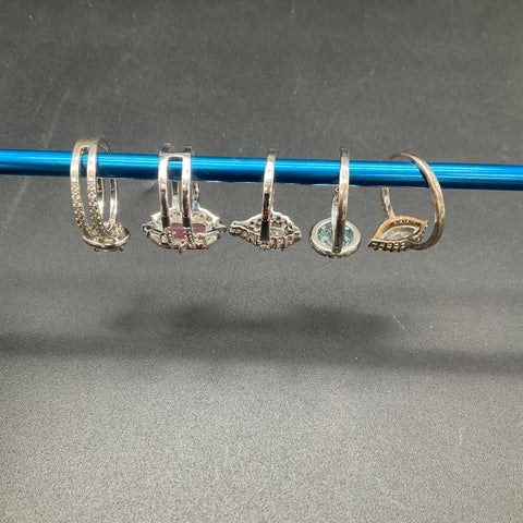 Bomb Party Fashion Rings Jewelry Lot of 5 Silver Tone Sizes 9 and 10