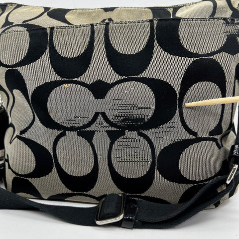 Coach Black Signature Canvas Poppy Crossbody Bag Heart Charm F22945