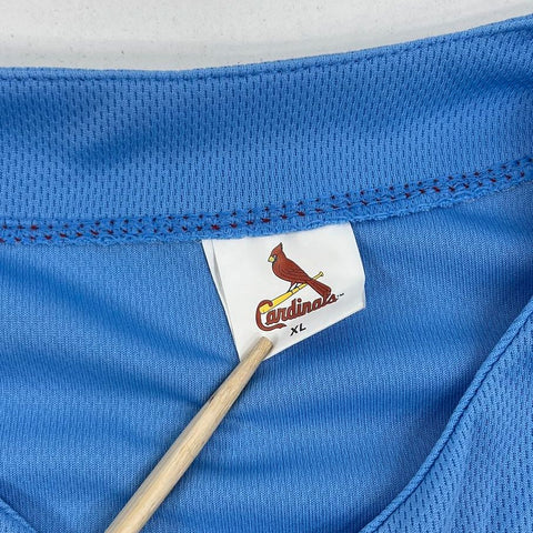 Lot of 2 St Louis Cardinals Baseball Jersey Gray & Blue Button Up Men's Size XL