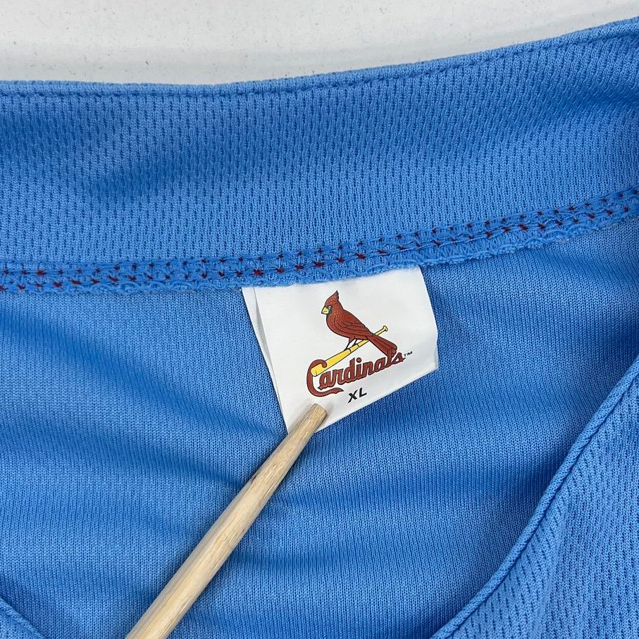 Lot of 2 St Louis Cardinals Baseball Jersey Gray & Blue Button Up Men's Size XL