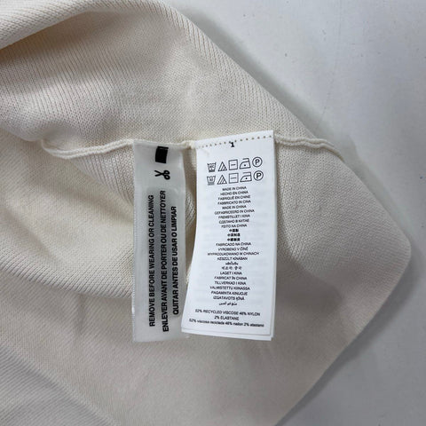 Michael Kors Women's Bone Ribbed Knit Button Front Fit Flare Dress Sz L NWT