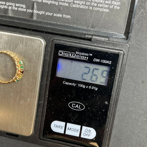 10K Yellow Gold Multi-Stone Ring Size 7.5 2.69g