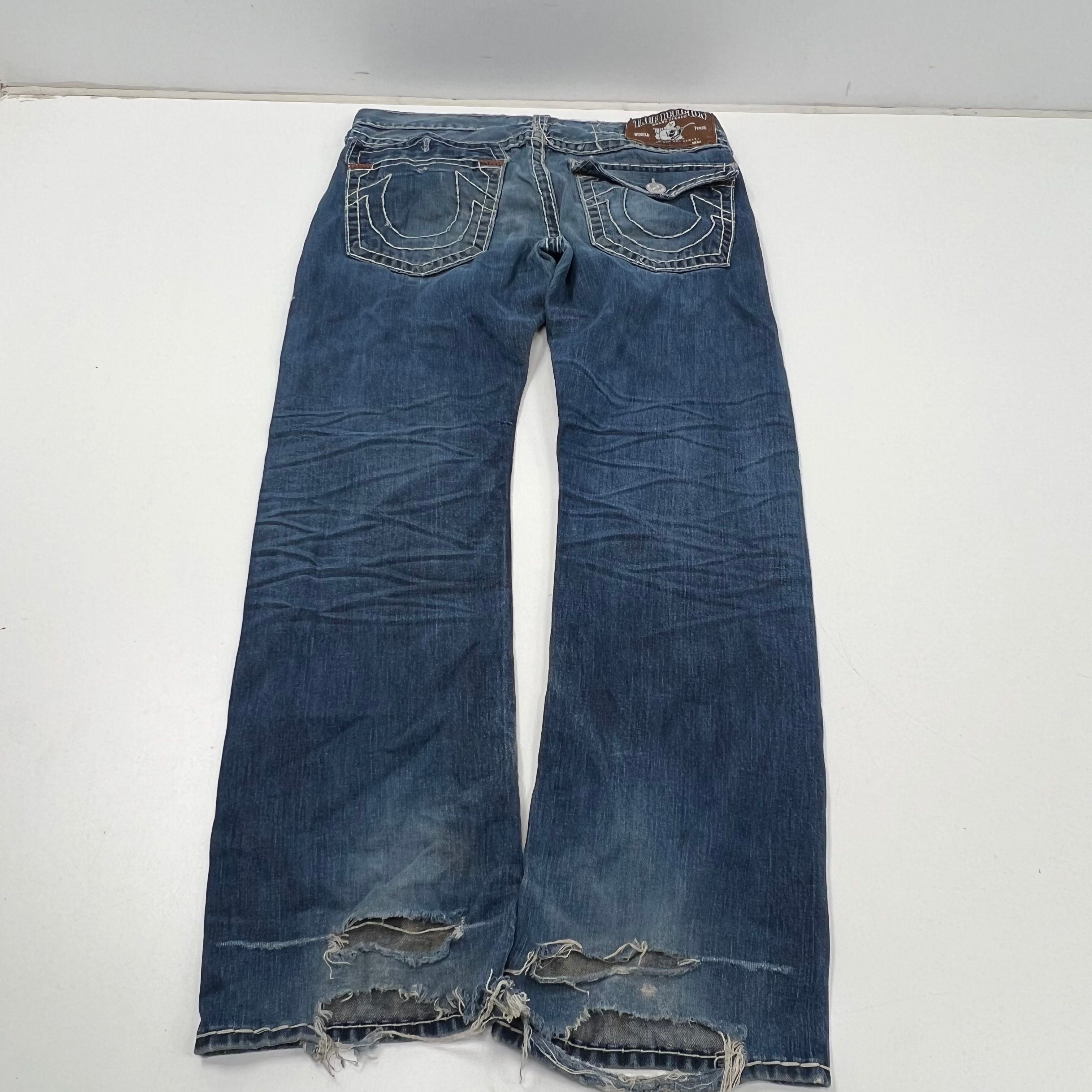 Y2K Vintage True Religion Ricky Super T Jeans Made in USA Distressed Size 36