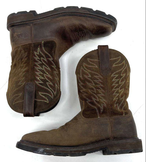 Ariat Anthem Western Work Square Toe Brown Leather Men's Boots Size US 6D