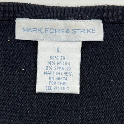 Mark Fore & Strike Women's Black Polka Dot Silk Blend Cardigan Sweater Size L