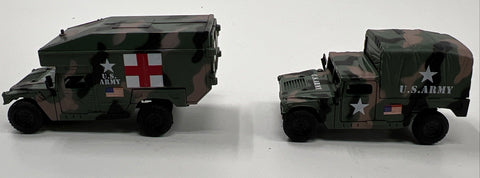 U.S. Army Humvee Military Vehicle Toy Lot 4 Piece Camouflage Mixed Variants