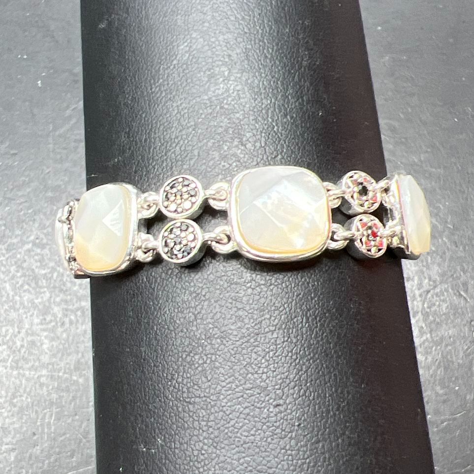 Monet Mother of Pearl Silver tone Bracelet