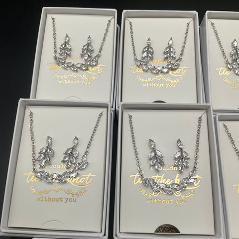 DHQH Jewelry Bridesmaid Tie The Knot Necklace Earring Sets Jewelry Lot of 11 NIB