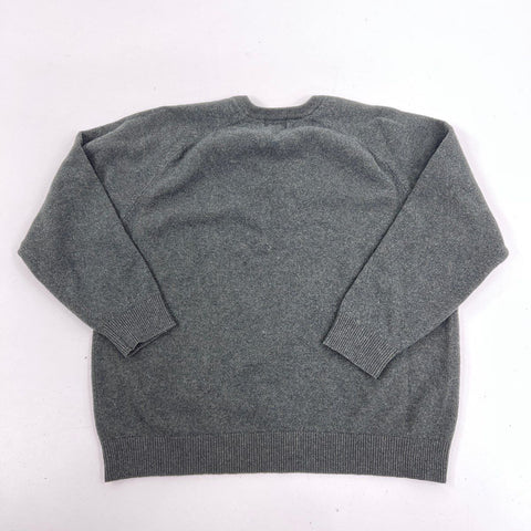 L.L. Bean Men's Gray V-Neck 100% Lambswool Knit Sweater Sz XL