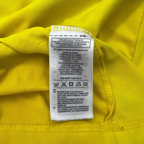 Adidas Men's Yellow Hu Holi Knit Tee T-Shirt Size M CW9102