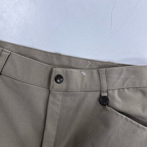 Ovation Equestrian Knee Patch Riding Jodhpurs Breeches Taupe Tan Sz 32/L