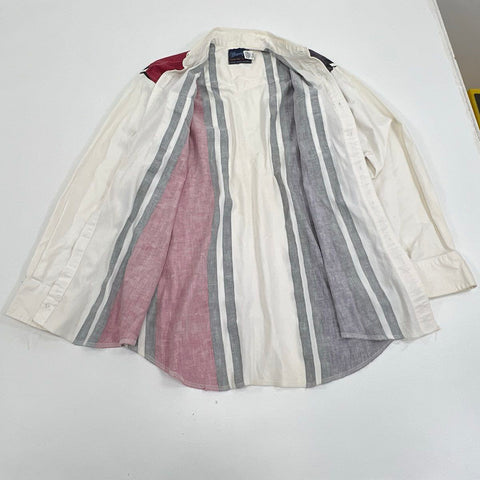 Vintage 90s Wrangler X-Long Tails Colorblock Stripe Western Shirt Sz L