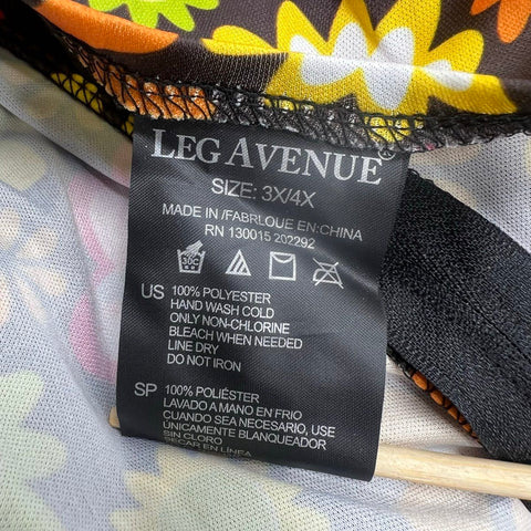 Leg Avenue Flower Power Hippy 60s 70s Costume Dress Bell Sleeve Plus Sz 3X/4X