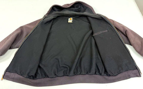 Carhartt J149 Thermal Lined Duck Active Jac Faded Black Hooded Jacket Mens L