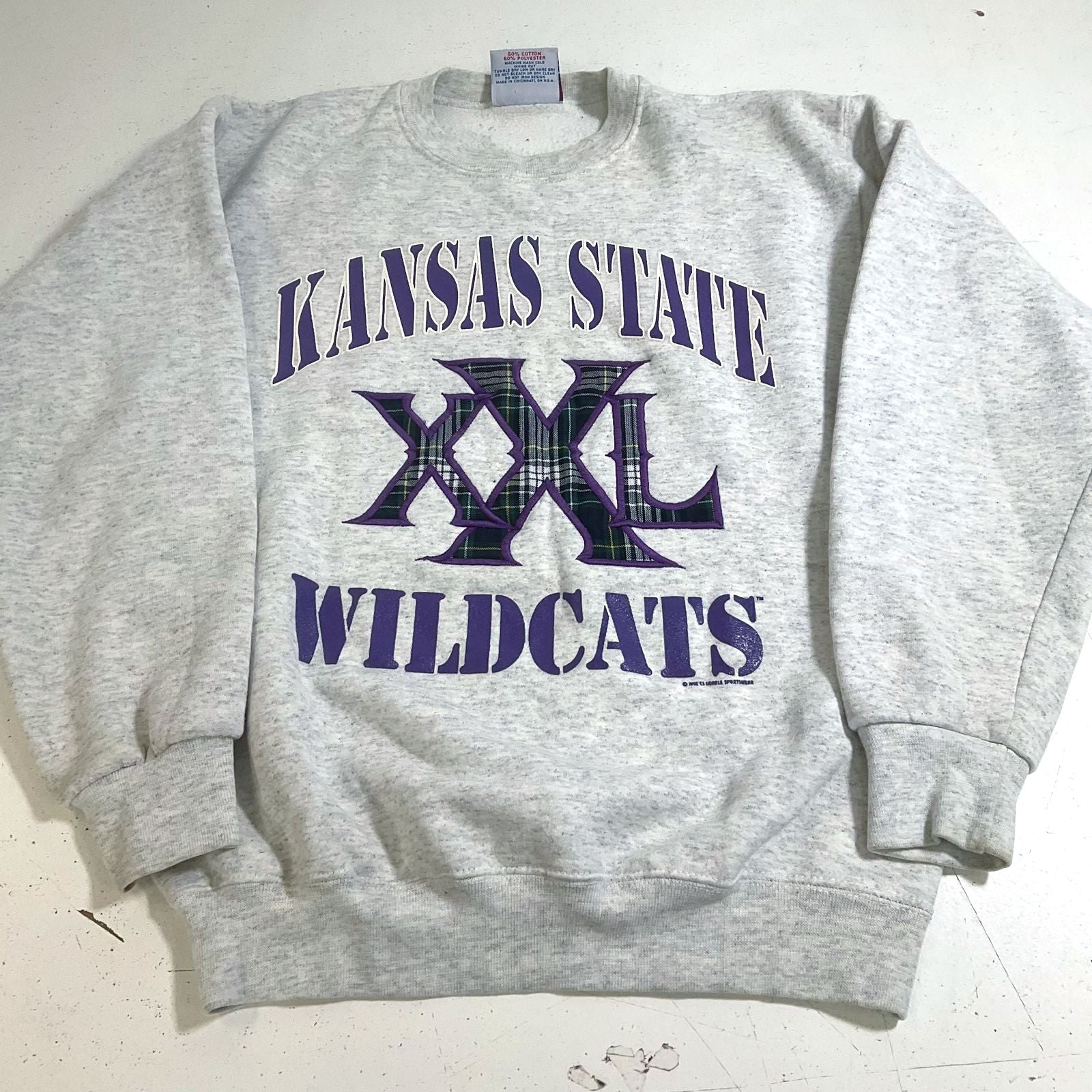 Vintage 90s Crable Kansas State Wildcats Sweatshirt Crewneck USA Made Mens M