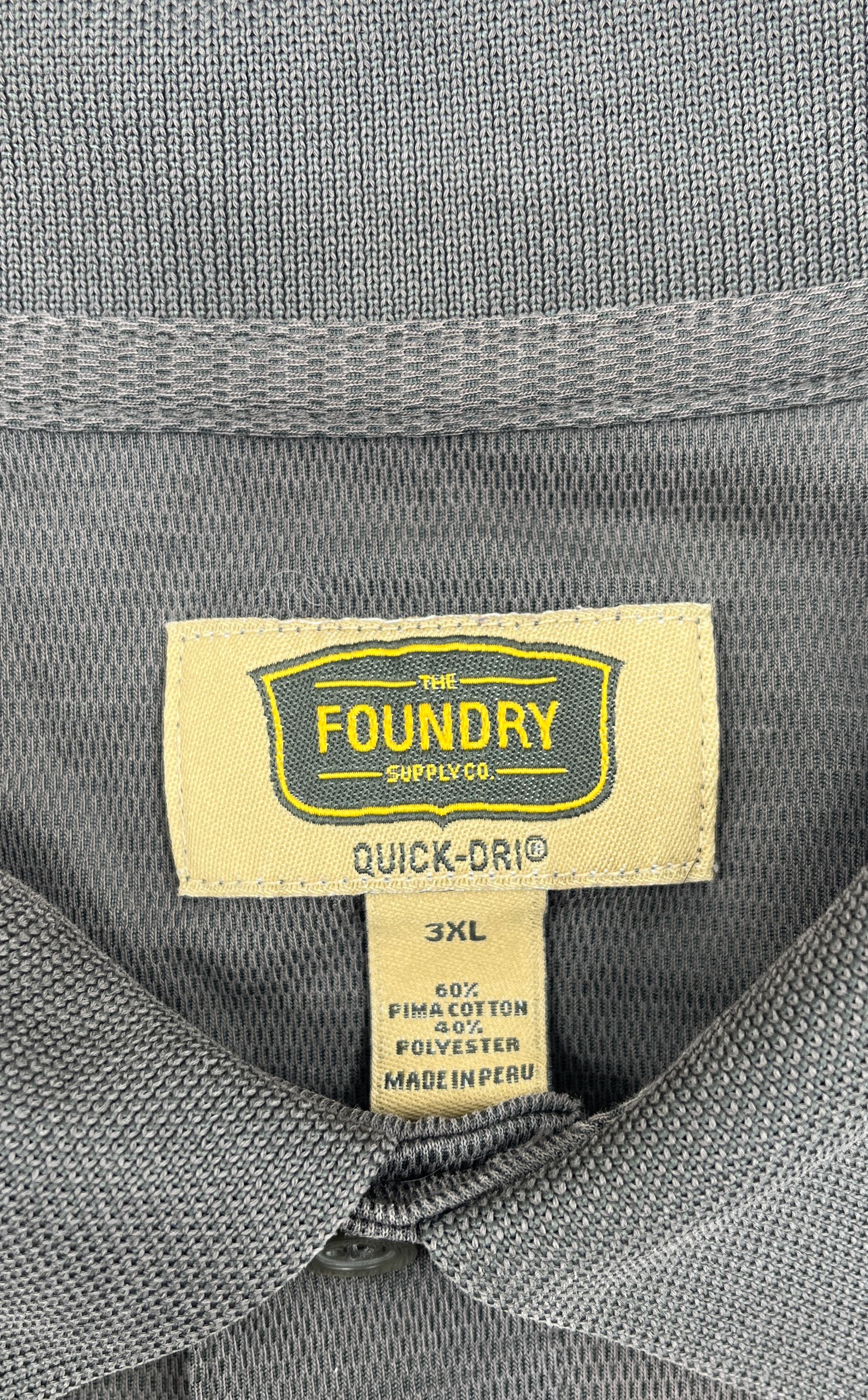 Men's Foundry Quick-Dri Short Sleeve Grey Polo Collared Shirt - Size 3XL