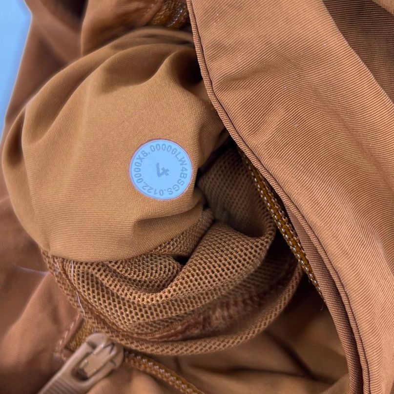 Women's Lululemon Burnt Orange Full Zip. Multi-Pocket Windbreaker Jacket Size 4