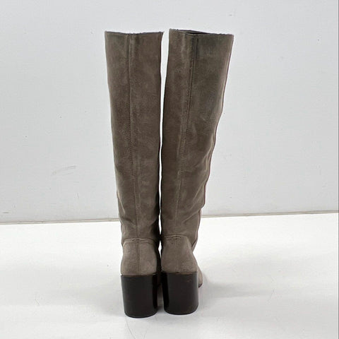 Dolce Vita Taupe Suede Tall Knee High Block Heel Boots Women's Size 8